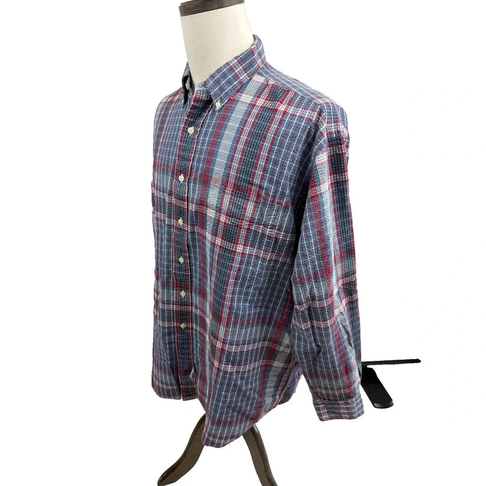Ralph Lauren The Big Shirt Mens Large Blue Red Plaid Mens Large - Picture 4 of 5